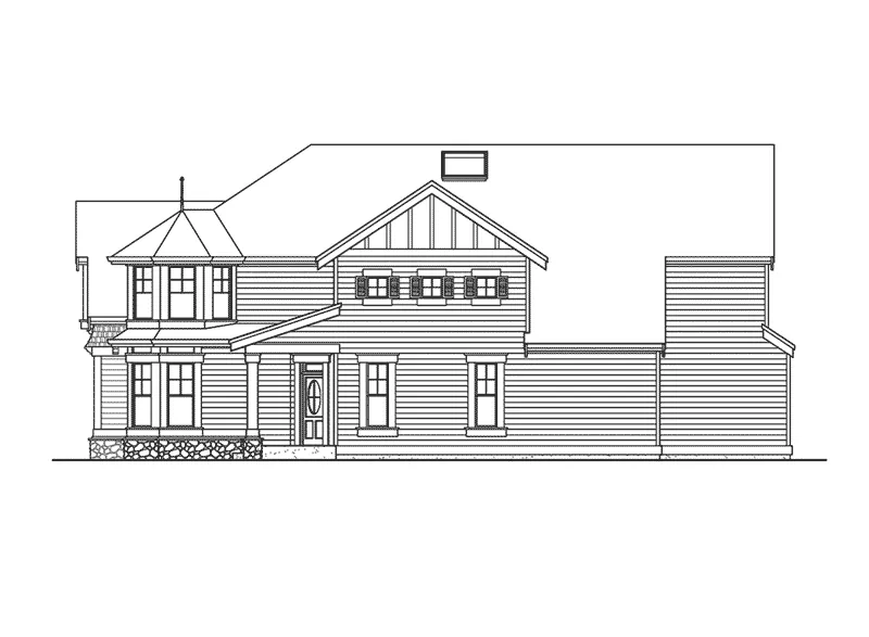 Contemporary House Plan Right Elevation - Orford Craftsman Home 071D-0103 - Shop House Plans and More