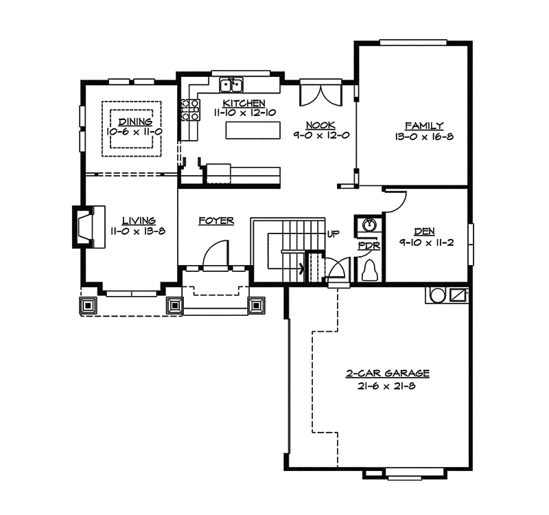 Craftsman House Plan First Floor - Norfork Traditional Home 071D-0104 - Shop House Plans and More