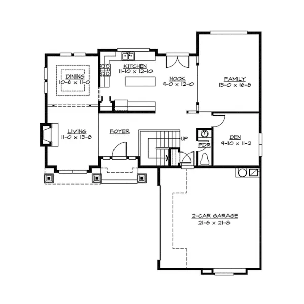 Modern House Plan First Floor - Norfork Traditional Home 071D-0104 - Shop House Plans and More