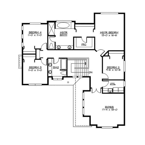 Modern House Plan Second Floor - Norfork Traditional Home 071D-0104 - Shop House Plans and More