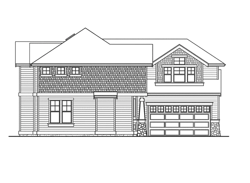 Craftsman House Plan Left Elevation - Norfork Traditional Home 071D-0104 - Shop House Plans and More