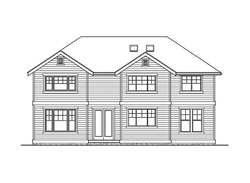 Arts & Crafts House Plan Rear Elevation - Norfork Traditional Home 071D-0104 - Shop House Plans and More