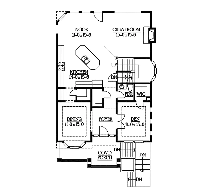 Rustic House Plan First Floor - Riding Hill Craftsman Home 071D-0105 - Shop House Plans and More