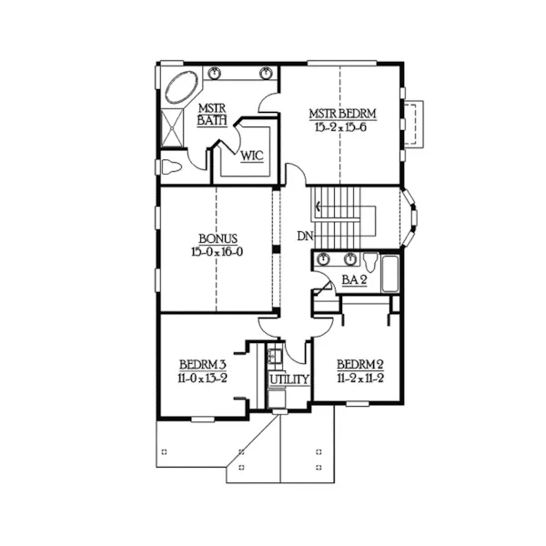 Arts & Crafts House Plan Second Floor - Riding Hill Craftsman Home 071D-0105 - Shop House Plans and More