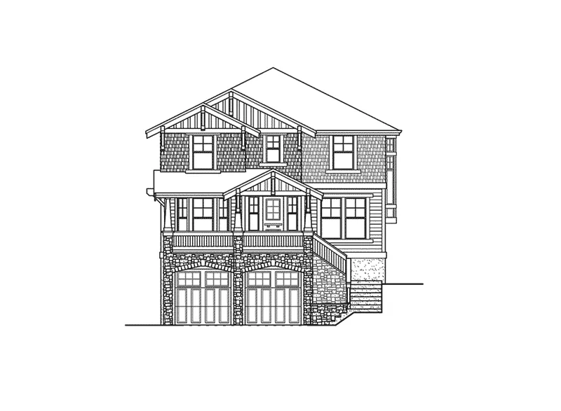 Rustic House Plan Front Elevation - Riding Hill Craftsman Home 071D-0105 - Shop House Plans and More