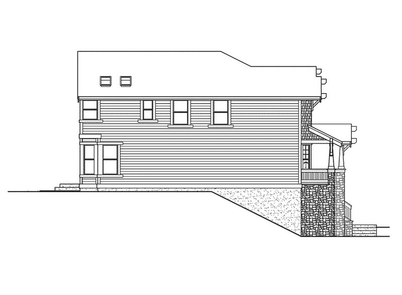 Shingle House Plan Left Elevation - Riding Hill Craftsman Home 071D-0105 - Shop House Plans and More