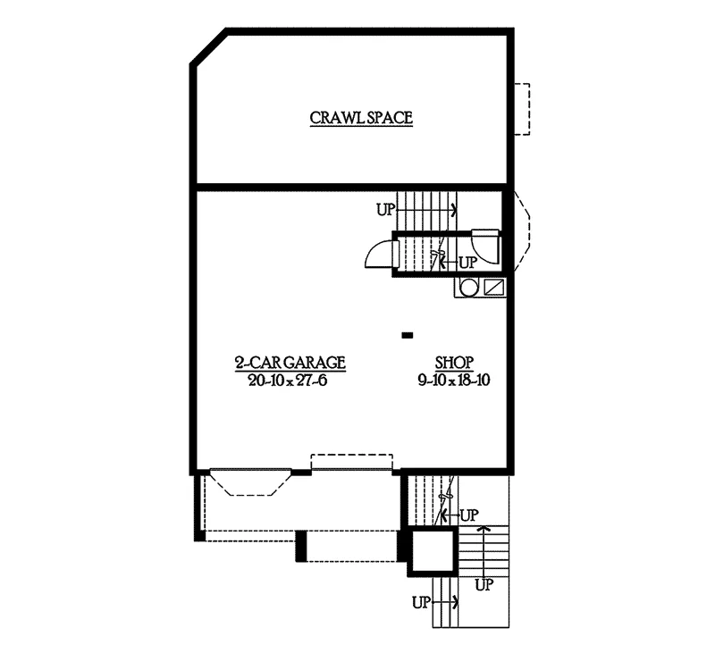 Rustic House Plan Lower Level Floor - Riding Hill Craftsman Home 071D-0105 - Shop House Plans and More