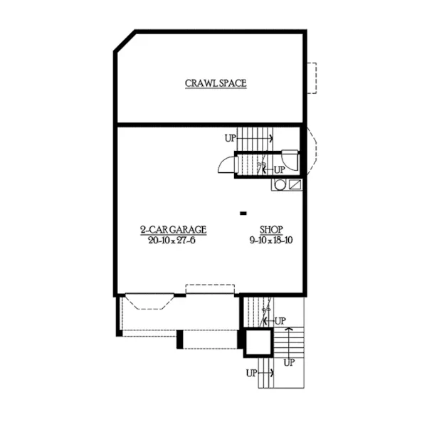 Arts & Crafts House Plan Lower Level Floor - Riding Hill Craftsman Home 071D-0105 - Shop House Plans and More