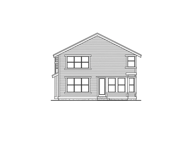 Shingle House Plan Rear Elevation - Riding Hill Craftsman Home 071D-0105 - Shop House Plans and More