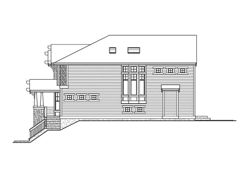 Shingle House Plan Right Elevation - Riding Hill Craftsman Home 071D-0105 - Shop House Plans and More