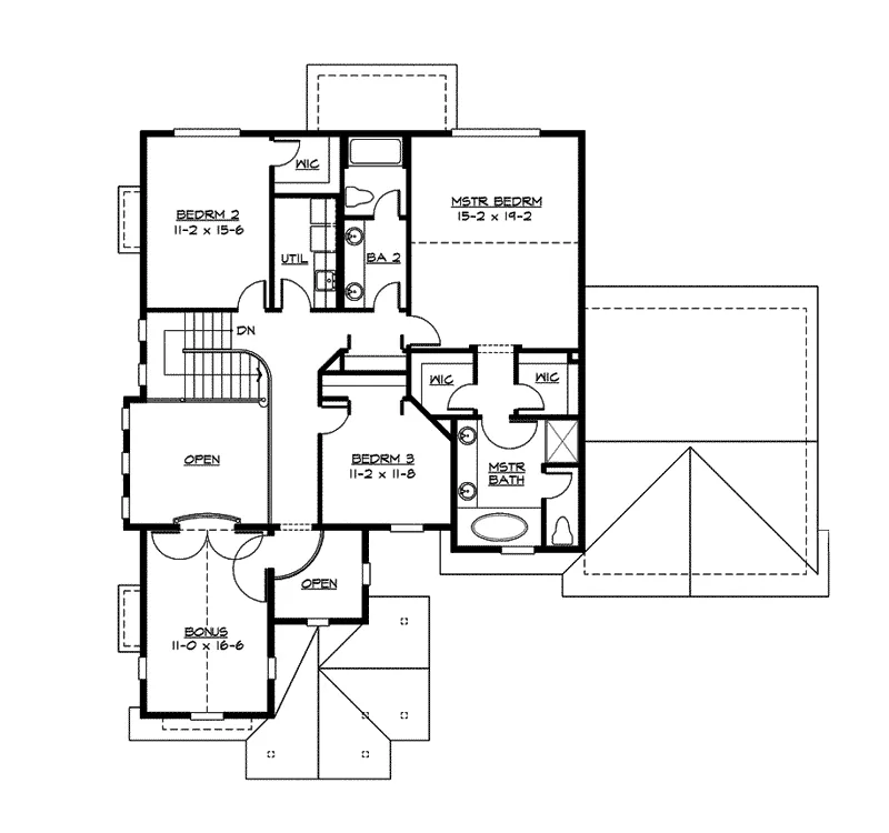Mountain House Plan Second Floor - Glen Alpine Craftsman Home 071D-0106 - Search House Plans and More