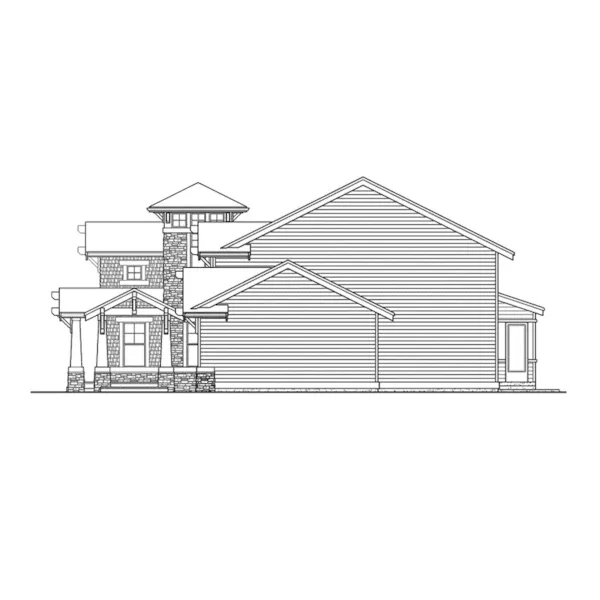 Contemporary House Plan Right Elevation - Glen Alpine Craftsman Home 071D-0106 - Search House Plans and More