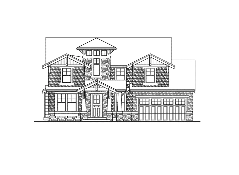 Contemporary House Plan Front Elevation - Jesse Belle Craftsman Home 071D-0107 - Search House Plans and More