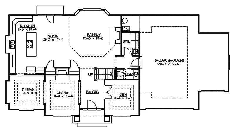 Shingle House Plan First Floor - Jontell Luxury Style Home 071D-0109 - Search House Plans and More