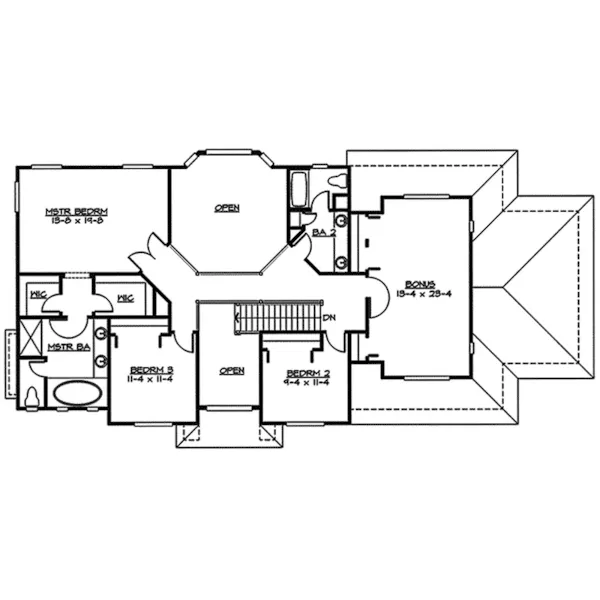 Arts & Crafts House Plan Second Floor - Jontell Luxury Style Home 071D-0109 - Search House Plans and More