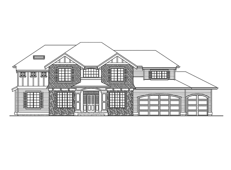 Arts & Crafts House Plan Front Elevation - Jontell Luxury Style Home 071D-0109 - Search House Plans and More