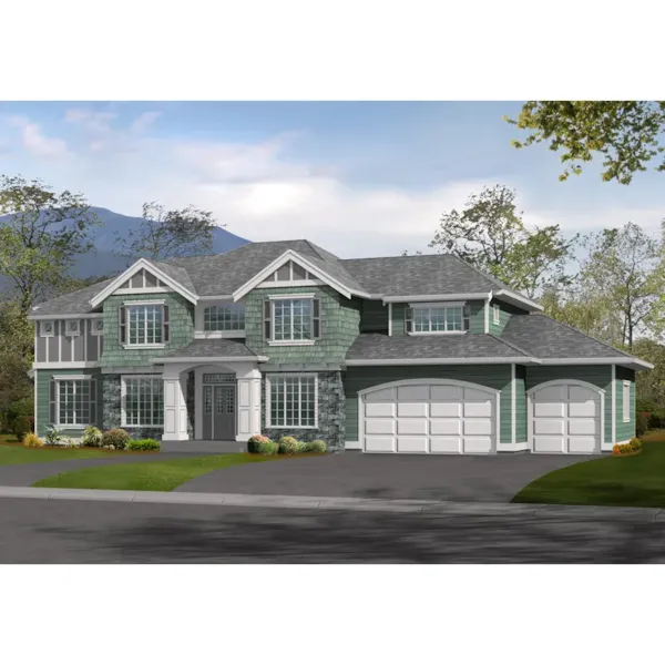 Luxury Shingle Style House With Cratsman Inspired Wood trim