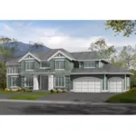 Luxury Shingle Style House With Cratsman Inspired Wood trim