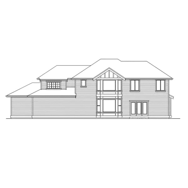 Arts & Crafts House Plan Rear Elevation - Jontell Luxury Style Home 071D-0109 - Search House Plans and More