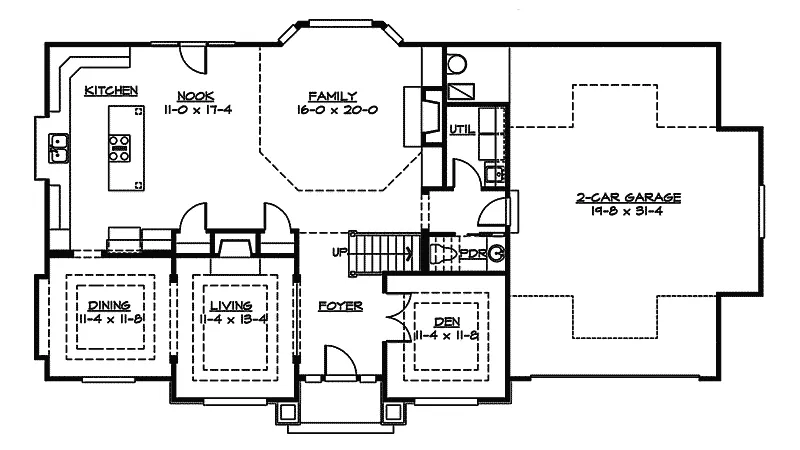 Traditional House Plan First Floor - Enderby Craftsman Home 071D-0110 - Search House Plans and More