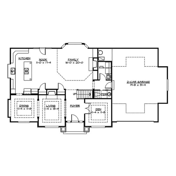 Craftsman House Plan First Floor - Enderby Craftsman Home 071D-0110 - Search House Plans and More