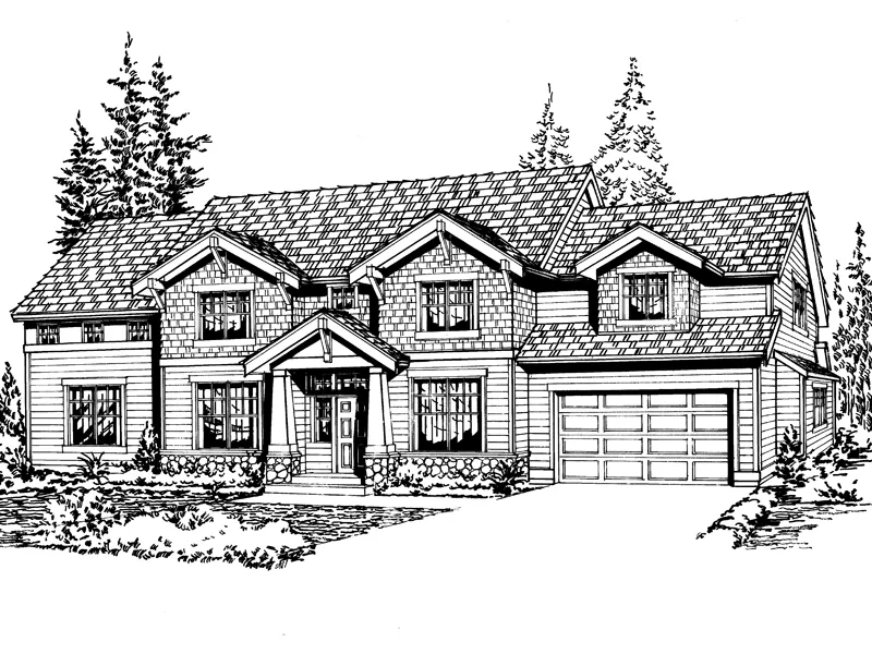 Arts & Crafts House Plan Front Image of House - Enderby Craftsman Home 071D-0110 - Search House Plans and More