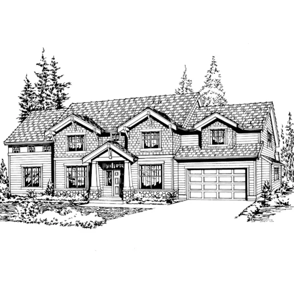 Symmetrical Craftsman Style Home With Shingle Siding