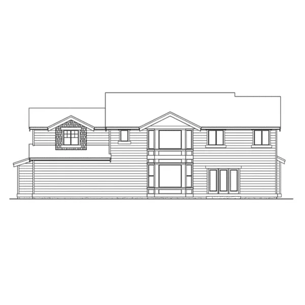 Craftsman House Plan Rear Elevation - Enderby Craftsman Home 071D-0110 - Search House Plans and More