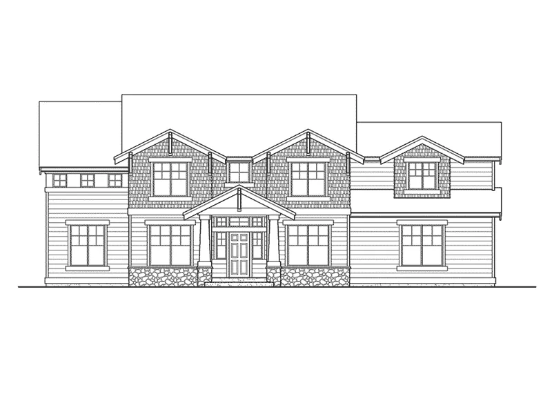 Modern House Plan Front Elevation - Rockbrook Craftsman Home 071D-0111 - Shop House Plans and More