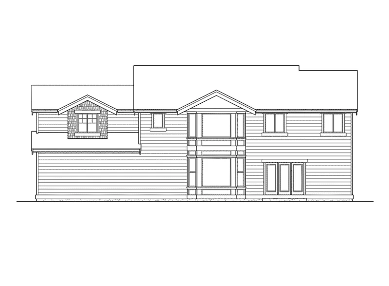 Modern House Plan Rear Elevation - Rockbrook Craftsman Home 071D-0111 - Shop House Plans and More