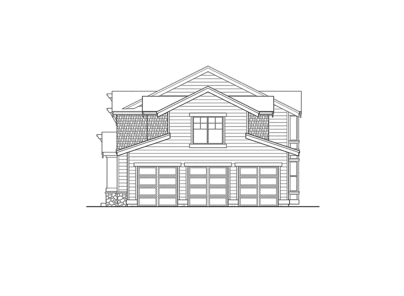 Shingle House Plan Right Elevation - Rockbrook Craftsman Home 071D-0111 - Shop House Plans and More