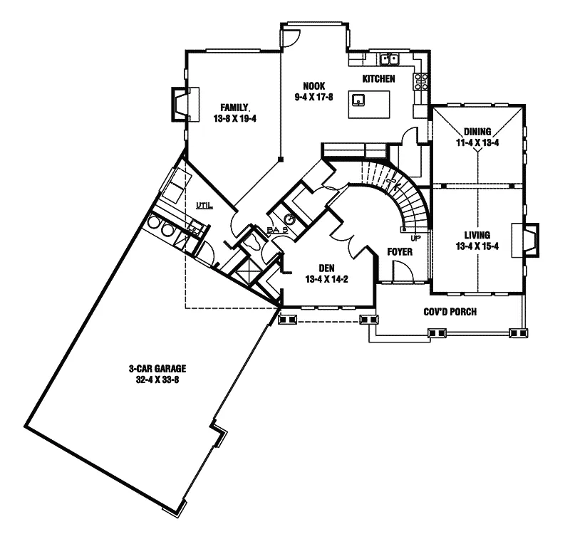 Country House Plan First Floor - Hilda Park Craftsman Home 071D-0112 - Search House Plans and More