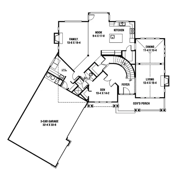 Modern House Plan First Floor - Hilda Park Craftsman Home 071D-0112 - Search House Plans and More