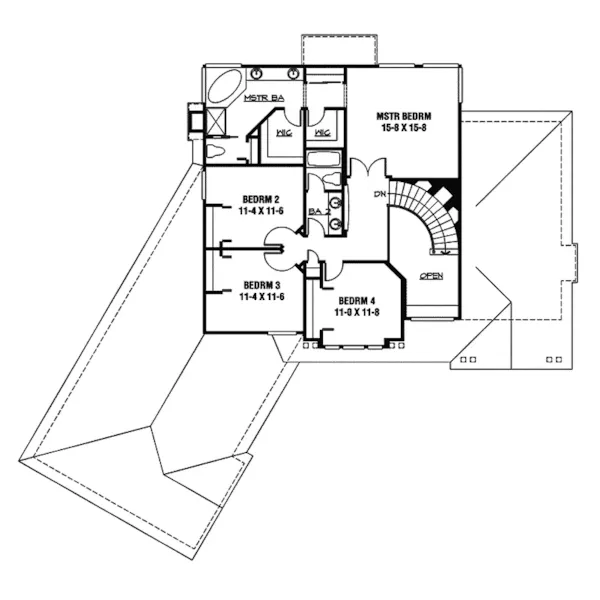 Modern House Plan Second Floor - Hilda Park Craftsman Home 071D-0112 - Search House Plans and More