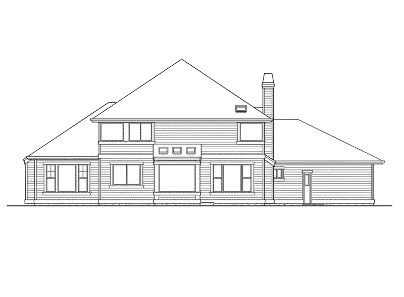 Southern House Plan Rear Elevation - Hilda Park Craftsman Home 071D-0112 - Search House Plans and More