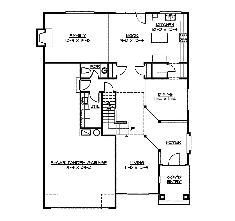 Craftsman House Plan First Floor - Berringer Craftsman Home 071D-0113 - Search House Plans and More