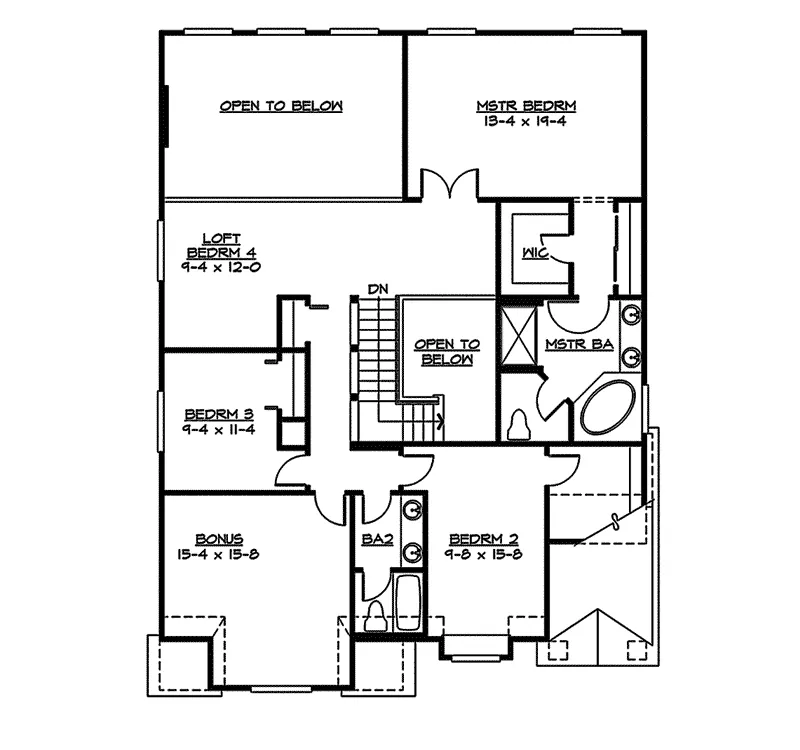 Craftsman House Plan Second Floor - Berringer Craftsman Home 071D-0113 - Search House Plans and More