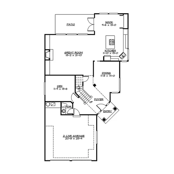 Modern House Plan First Floor - Dalhousie Craftsman Home 071D-0114 - Search House Plans and More