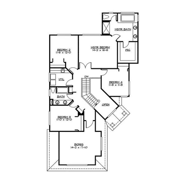 Modern House Plan Second Floor - Dalhousie Craftsman Home 071D-0114 - Search House Plans and More