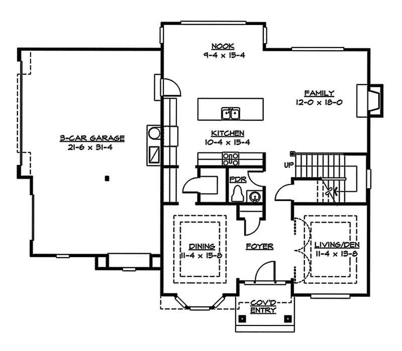Craftsman House Plan First Floor - Tyson Valley Craftsman Home 071D-0115 - Shop House Plans and More