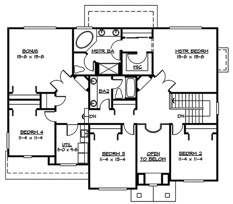 Southern House Plan Second Floor - Bellingham Arts And Crafts Home 071D-0116 - Search House Plans and More