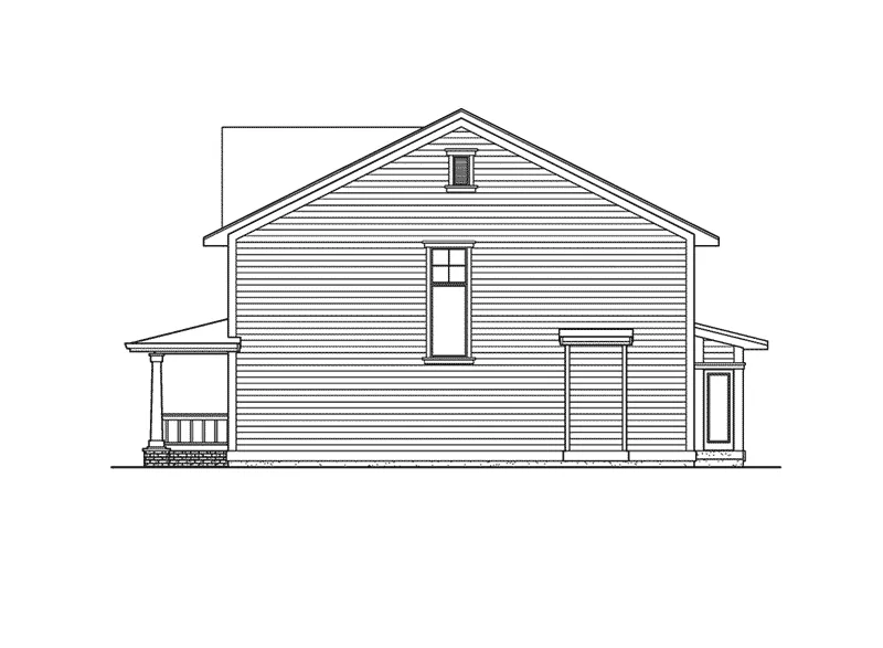 Traditional House Plan Right Elevation - Flintlock Country Farmhouse 071D-0117 - Search House Plans and More