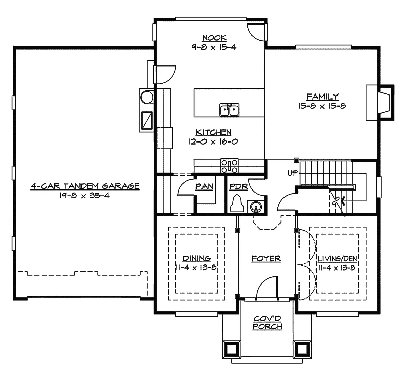 Arts & Crafts House Plan First Floor - Cardiff Creek Craftsman Home 071D-0118 - Search House Plans and More