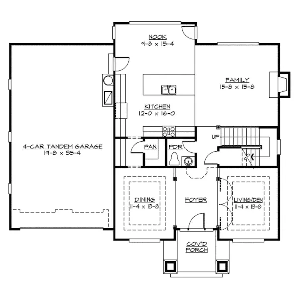 Modern House Plan First Floor - Cardiff Creek Craftsman Home 071D-0118 - Search House Plans and More