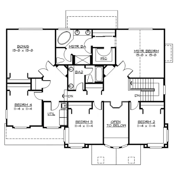 Modern House Plan Second Floor - Cardiff Creek Craftsman Home 071D-0118 - Search House Plans and More