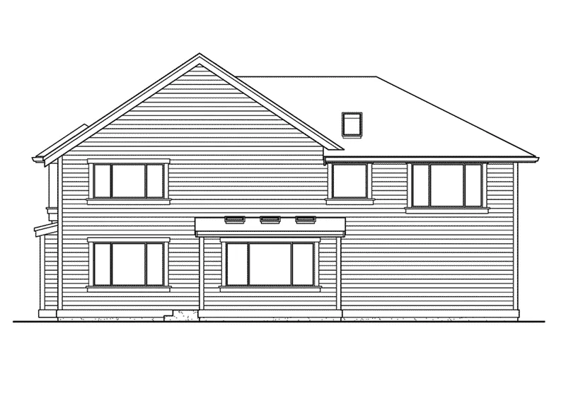 Arts & Crafts House Plan Rear Elevation - Cardiff Creek Craftsman Home 071D-0118 - Search House Plans and More