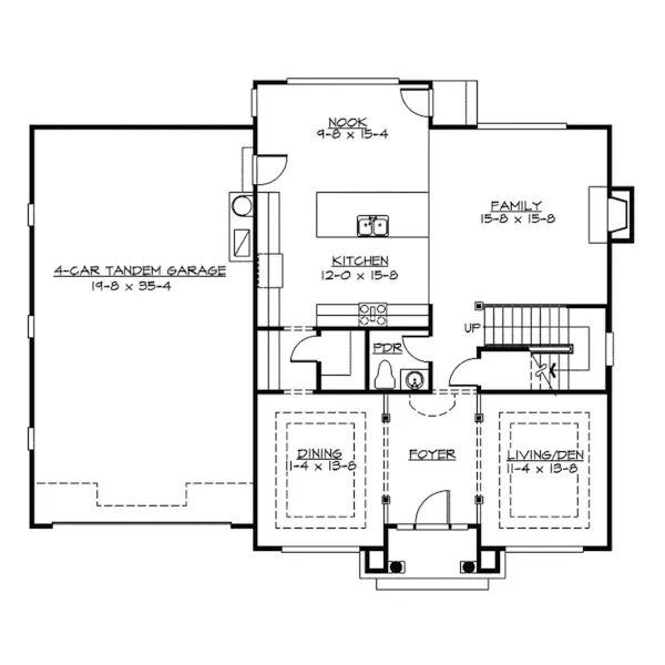 Country House Plan First Floor - Morena Bend Craftsman Home 071D-0119 - Shop House Plans and More