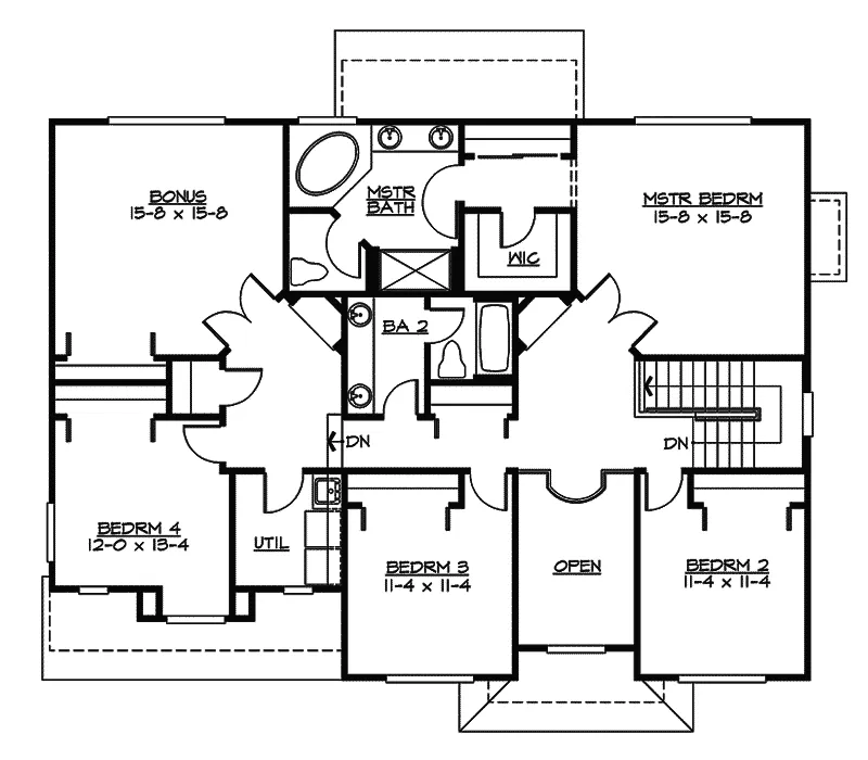 Southern House Plan Second Floor - Morena Bend Craftsman Home 071D-0119 - Shop House Plans and More