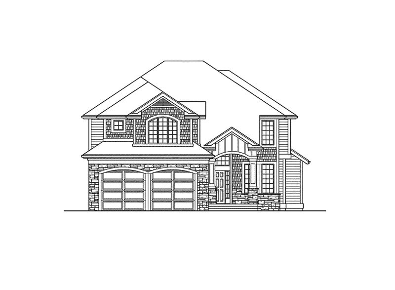 Craftsman House Plan Front Elevation - Wealden Tudor Home 071D-0120 - Shop House Plans and More