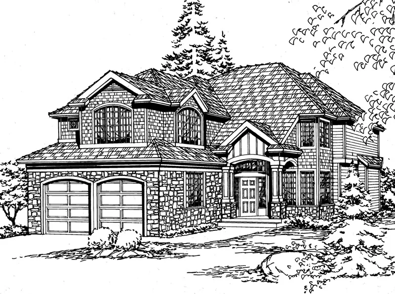 Craftsman House Plan Front Image of House - Wealden Tudor Home 071D-0120 - Shop House Plans and More